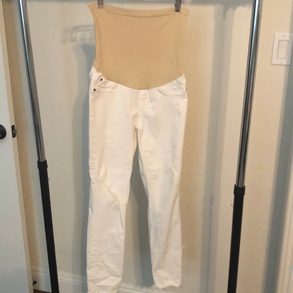 Articles of Society distressed white maternity jeans - Picture 1 of 4
